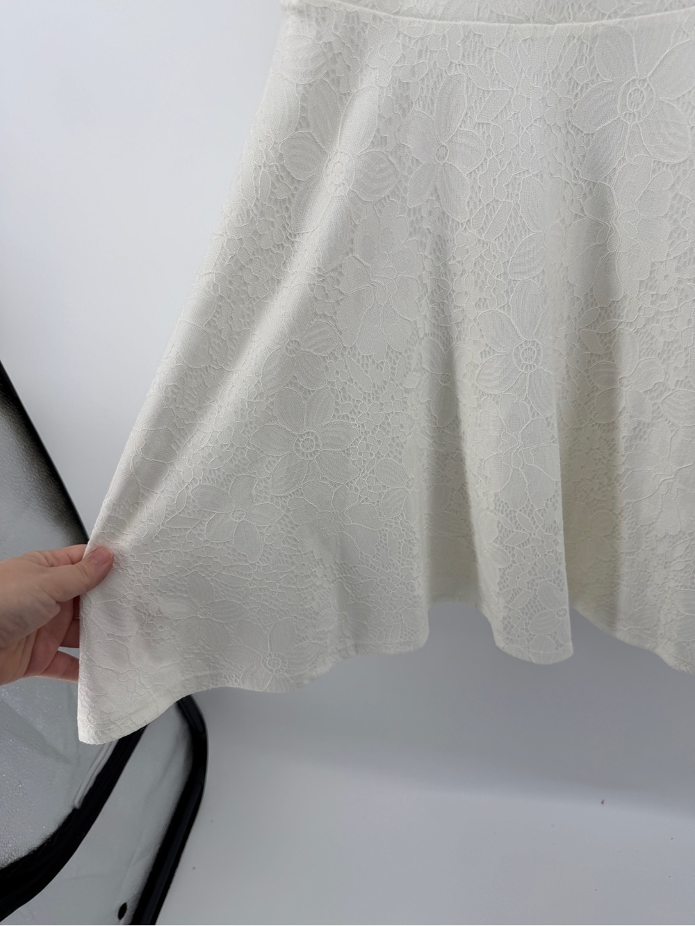 Lulus Coquette Cottagecore Bridal Preppy White Lace Skater Mini Dress SzXS - Picture 4 of 11